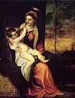 Titian Canvas Paintings - Mary with the Christ Child